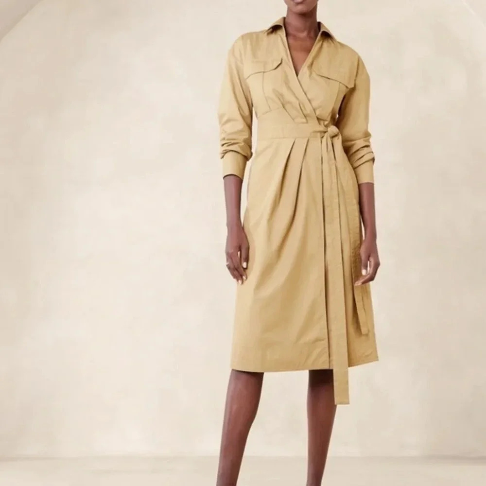 Banana Republic factory POPLIN MIDI SHIRTDRESS